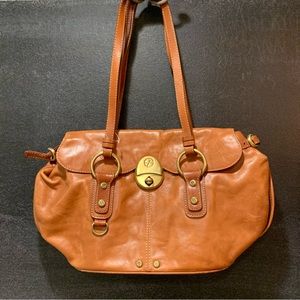 Francesco Biasia brown leather shoulder bag.